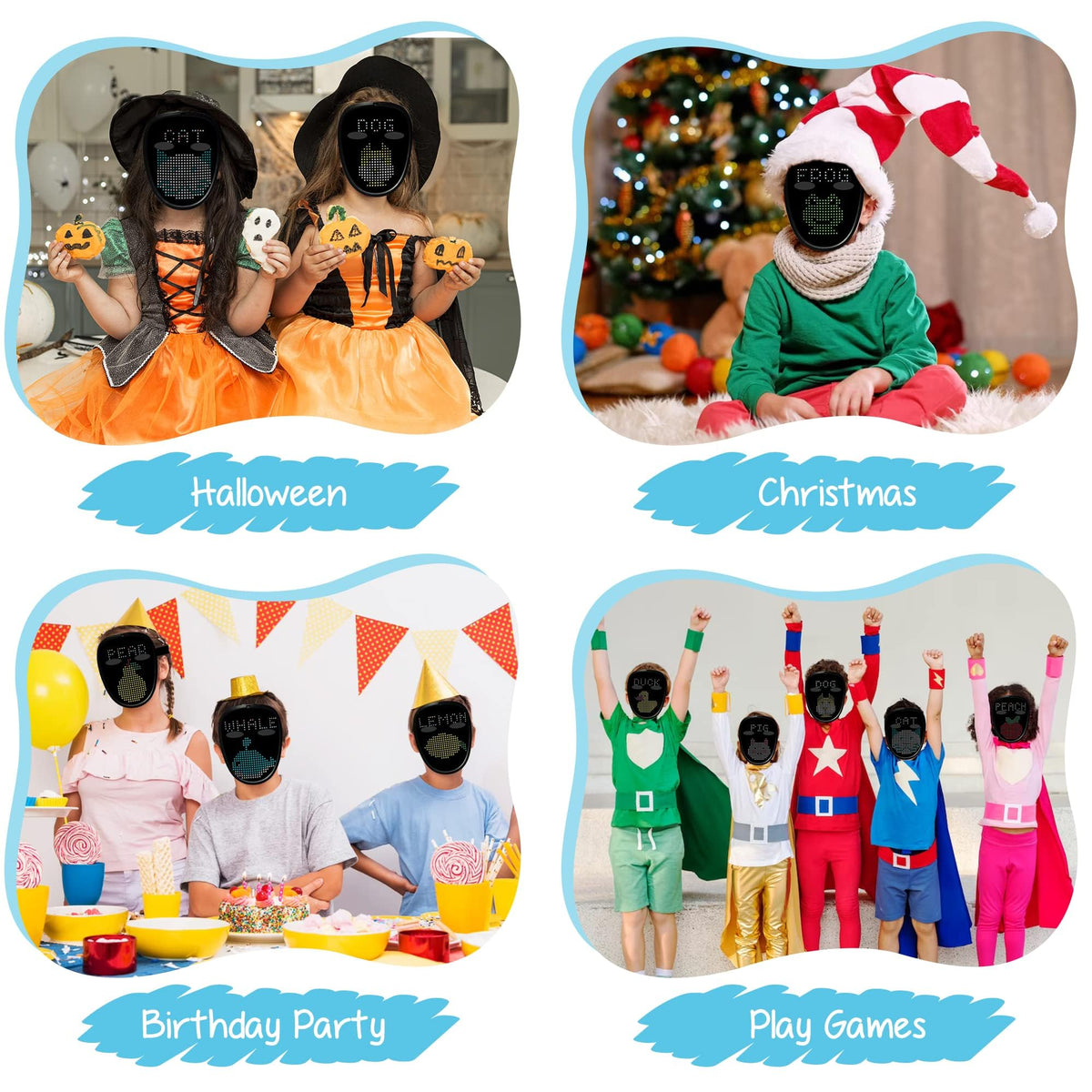 Depointer Life LED Mask Face-Transforming Light up Mask Cool Gifts for Boys