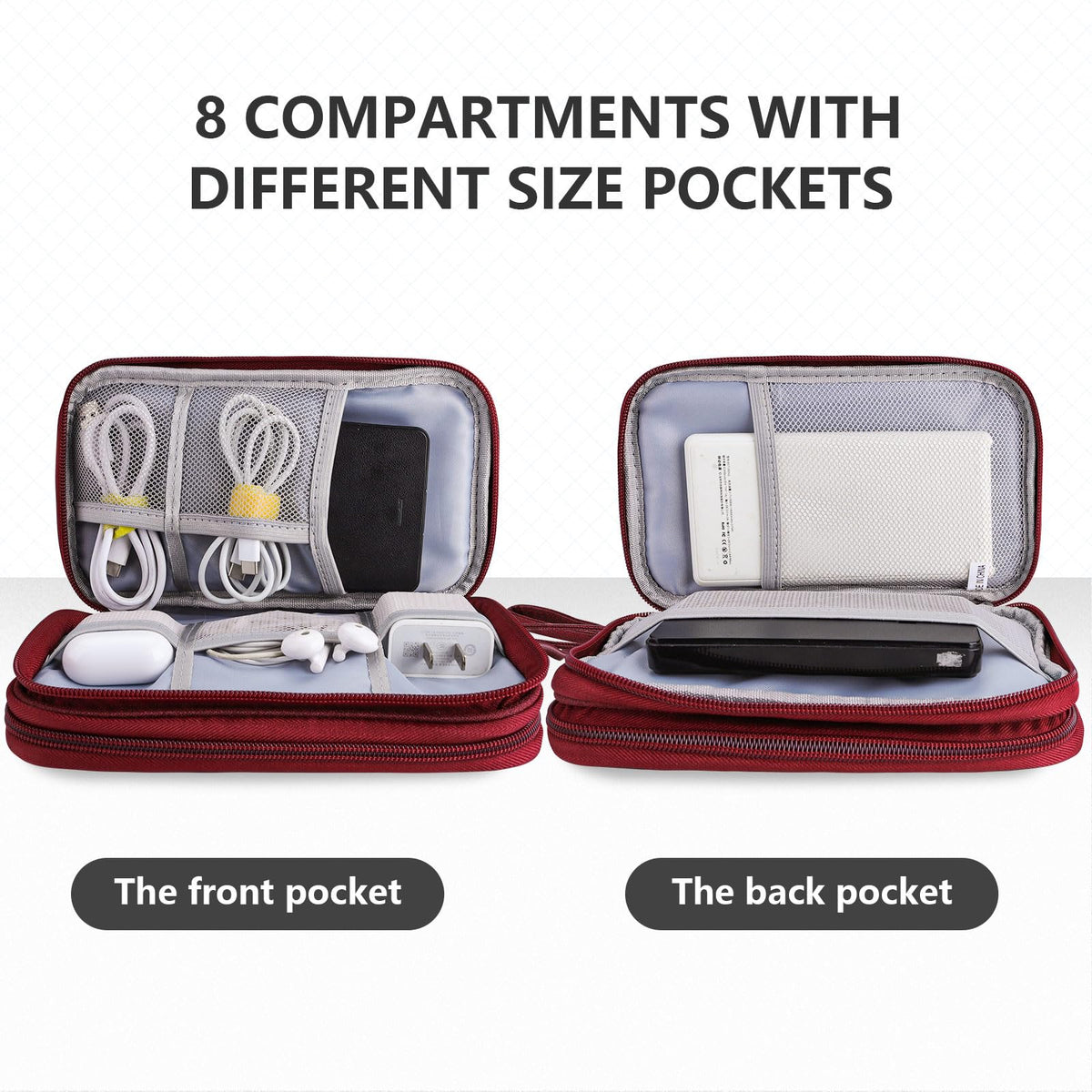 Teskyer Travel Cable Organiser Bag, Travel Essential, Black