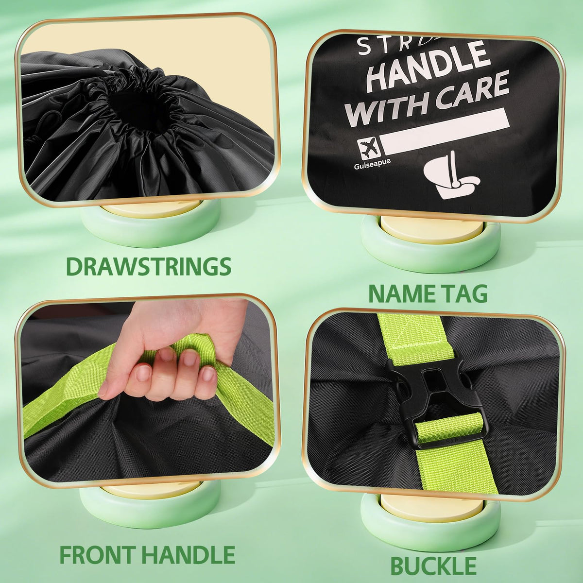 Pram Bag for Airplane, Baby Travel Essentials, Stroller Bag 119H*61W*38D cm
