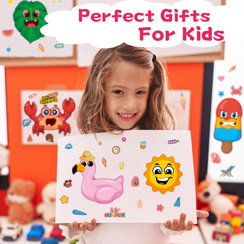 48 Sheets Pumpkin Face Stickers Kids Halloween Party Favors Crafts