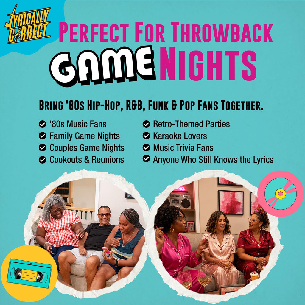 Lyrically Correct '90s & 2000s Pop Edition – Music Trivia Family Card Game