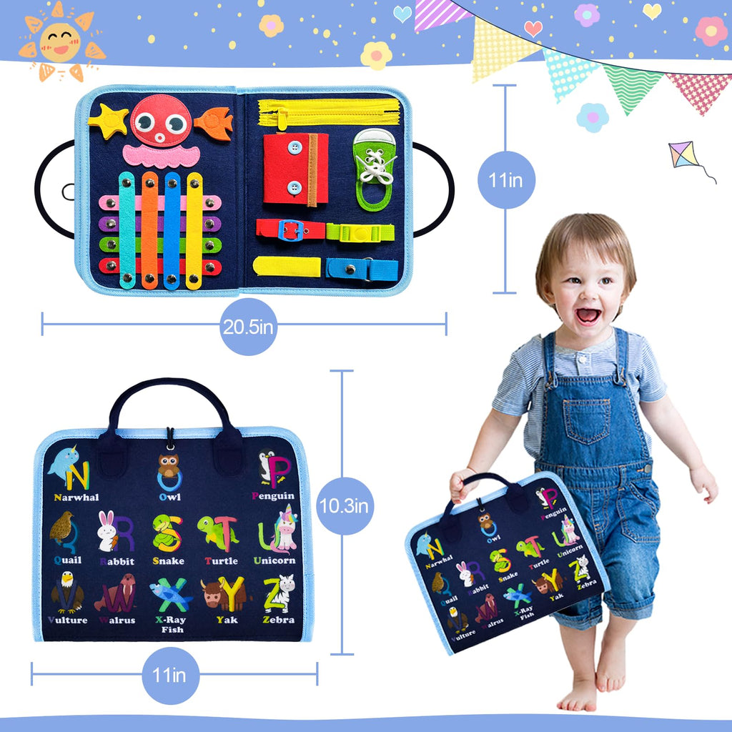 Gojmzo Busy Board Montessori Toys for Toddler Boy Girl Gifts Busy Book