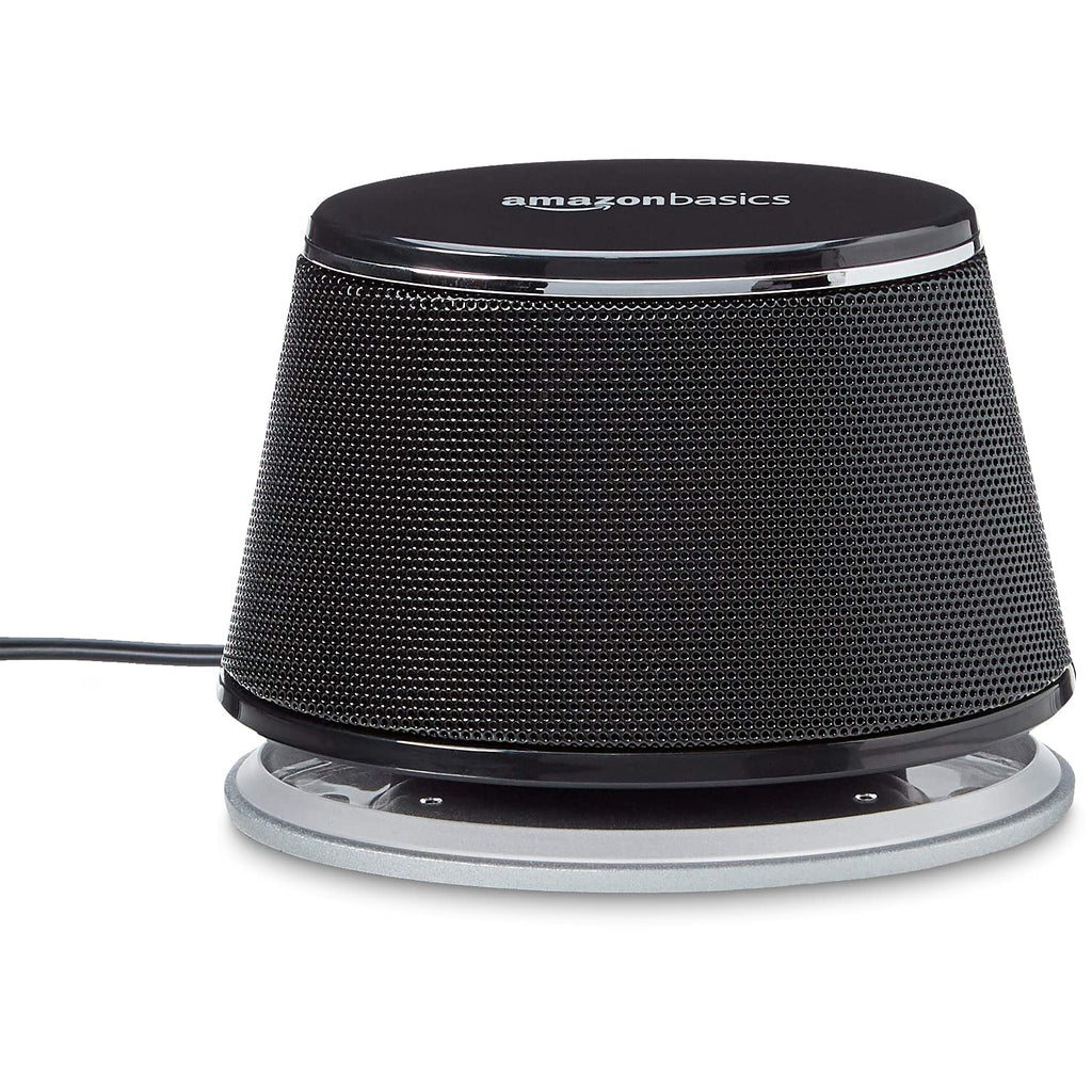 Amazon Basics PC Speakers for Desktop or Laptop, 3.5mm Aux, USB-Powered, Silver