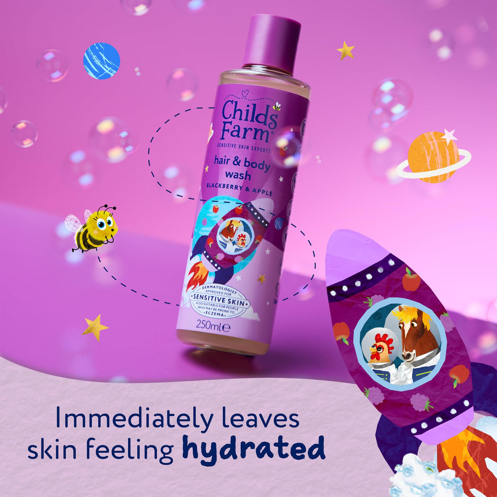 Childs Farm Kids Hair & Body Wash, Sweet Orange | Tear-free, Gently Cleanses | Suitable for Dry, Sensitive Skin, 250ml