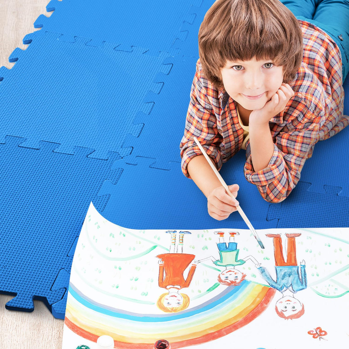 kidoola Foam Baby Play Mat (29x29cm) – Thick & Soft EVA Foam Interlocking Floor Tile Matting for Children – Large Multi Colour, Safe & Comfortable 7mm Thick Play Flooring (27pc)