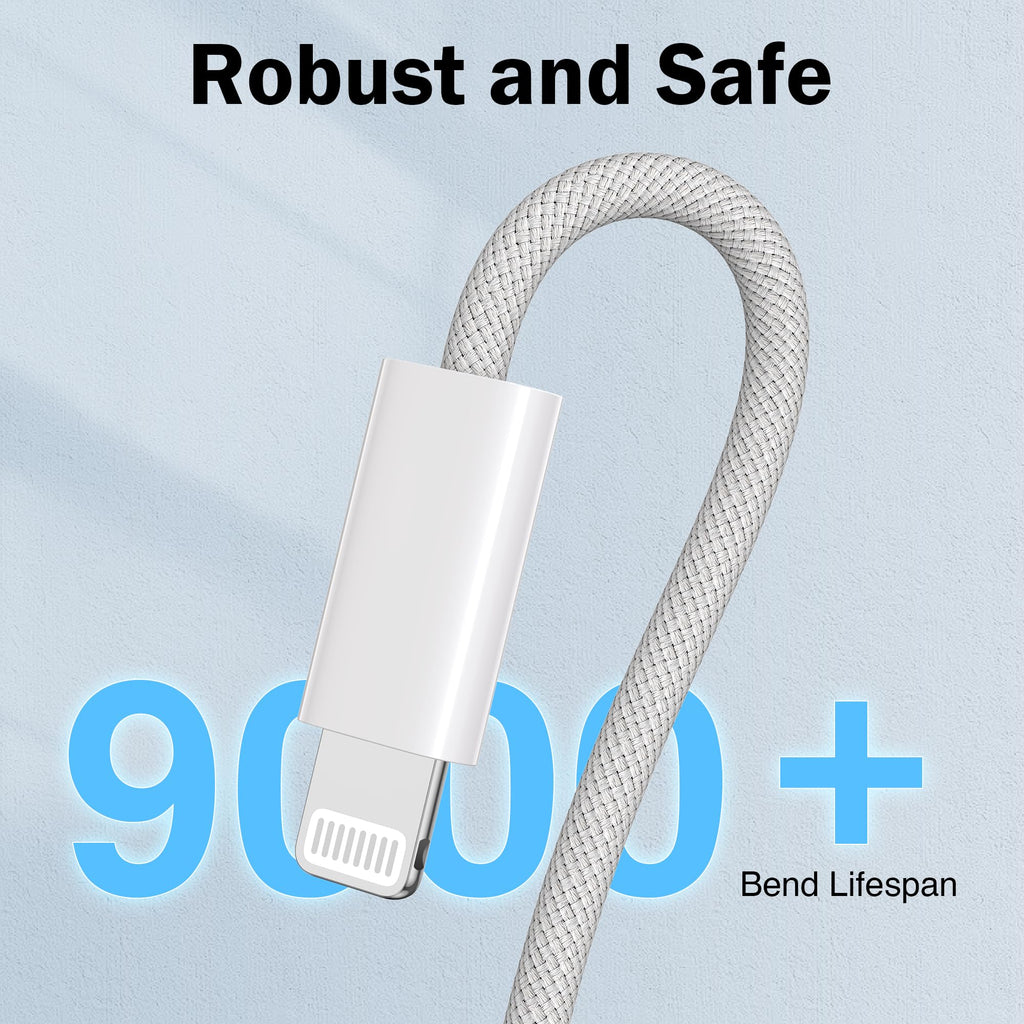 NIBIKIA iPhone Charger Cable 2Pack 2M [Apple MFi] USB to Lightning Cable
