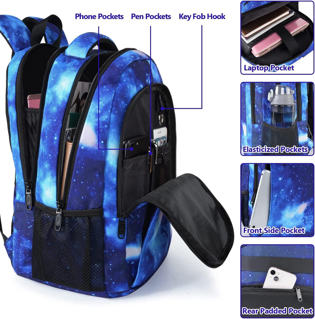 MATEIN Travel Laptop Backpack, Work Bag Lightweight Laptop Bag, Black Blue