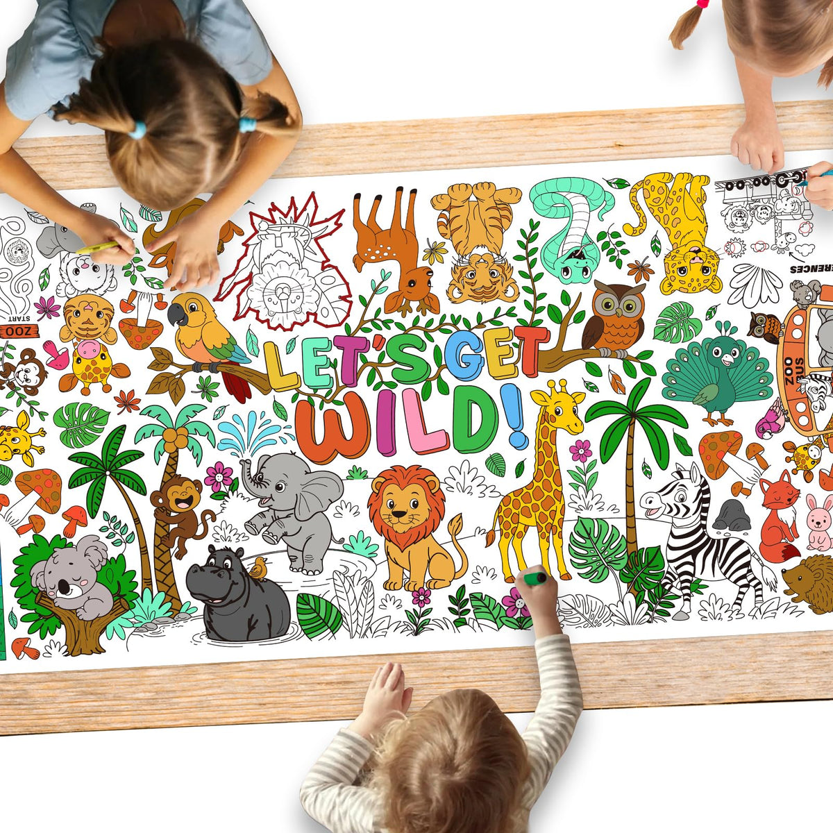Gatherfun Ramadan Activity Poster & Home Decor - 31.5 x 72 Coloring Banner/Table Cover for Eid Mubarak Decoration, for School Parties & Ramadan Decoration