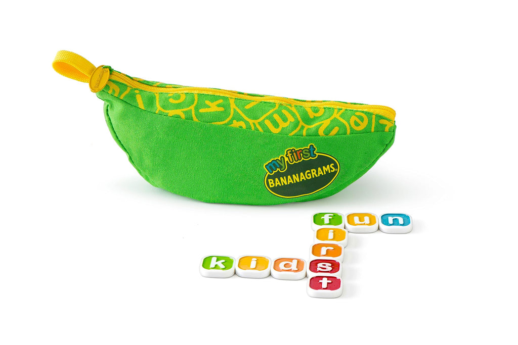 Bananagrams Classic Word Game, 144 Tiles in Banana Pouch, Travel Game
