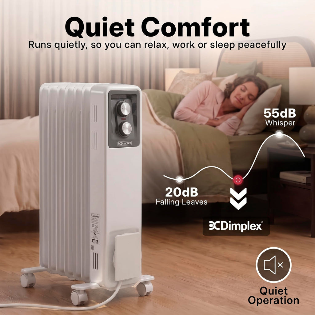 Dimplex ECR20TIE Oil Free Portable Radiator, 2kW Electric Heater, Timer