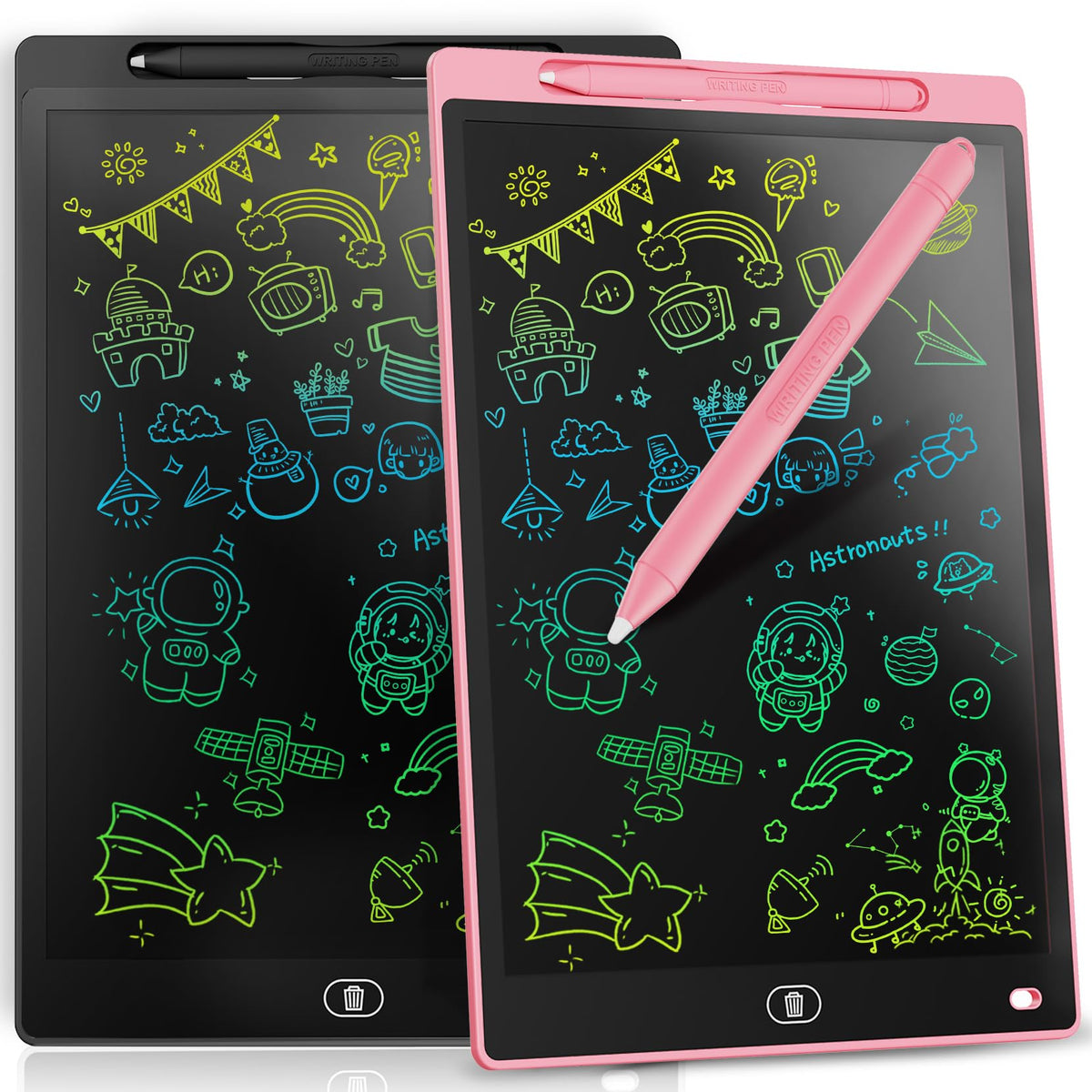 [2 Pack] Genialba LCD Writing Tablet 8.5-Inch Colorful Doodle Board, Toddler Learning Educational Toys Gifts for 3-8 Years Old Girls and Boys, Electronic Drawing Pad for Kids (Pink&Blue)