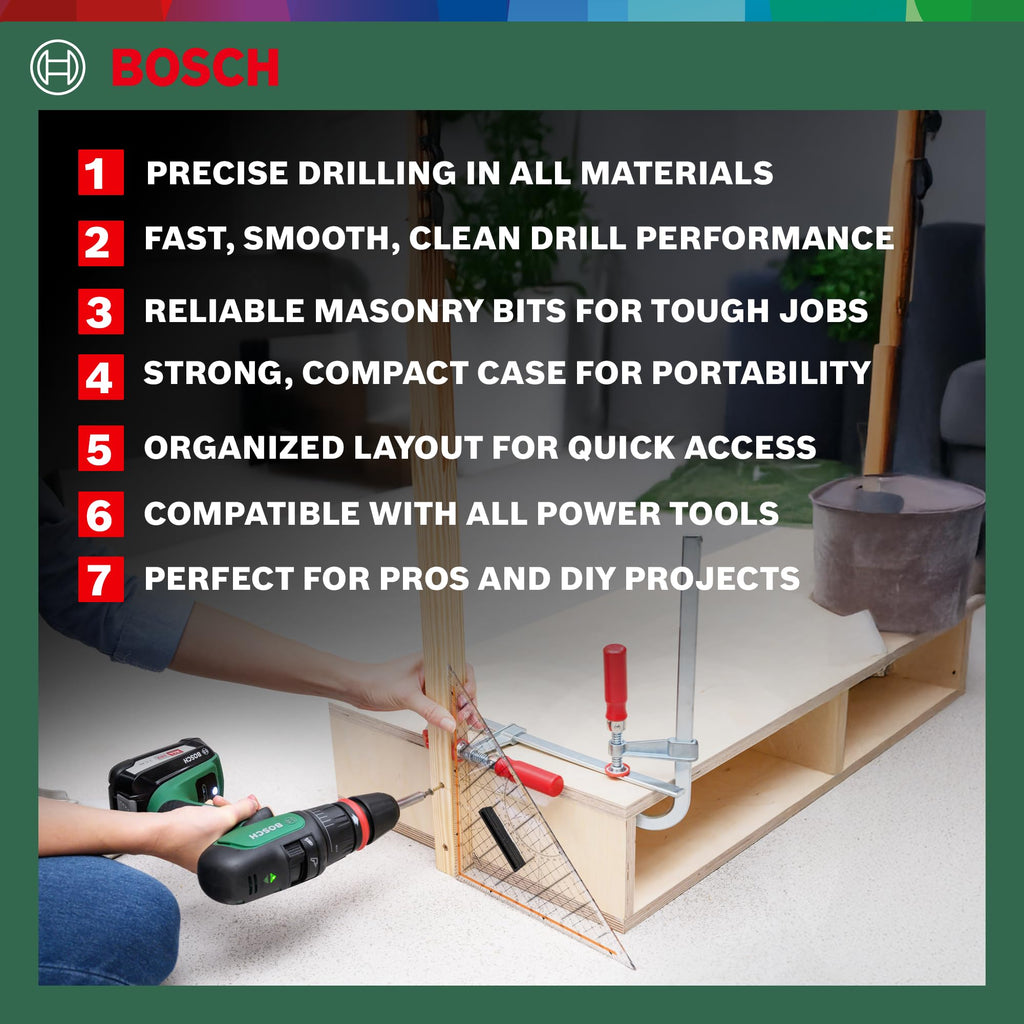 Bosch Accessories 34-piece Screwdriver/Drill bit Set (for Wood, Metal and Stone, Accessories for Drill Drivers)