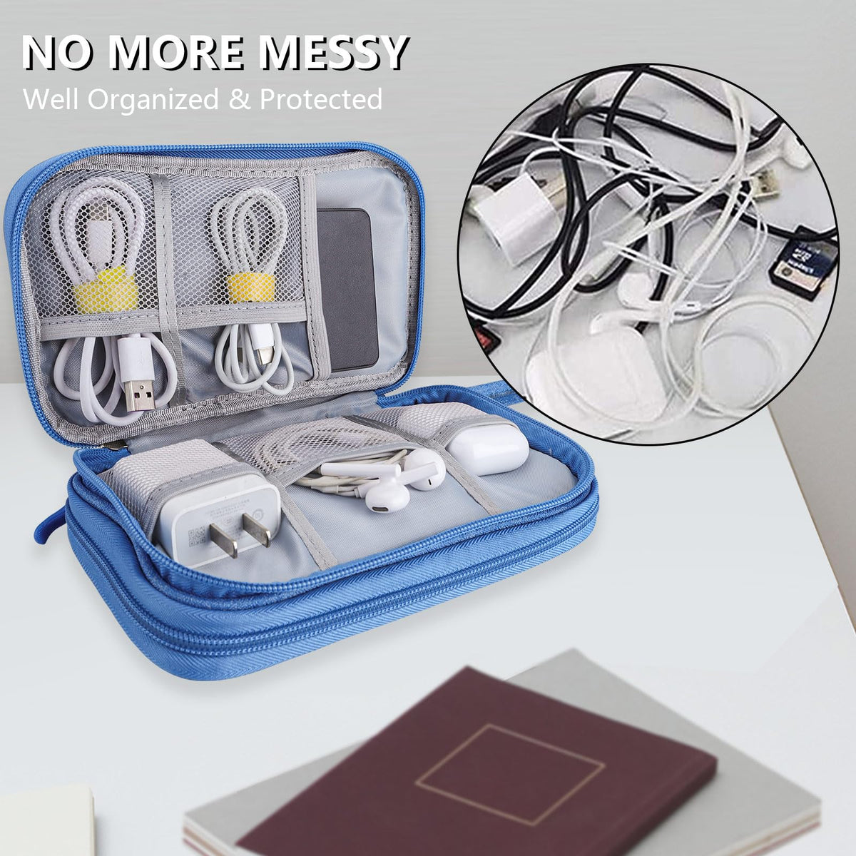 Teskyer Travel Cable Organiser Bag, Travel Essential, Black