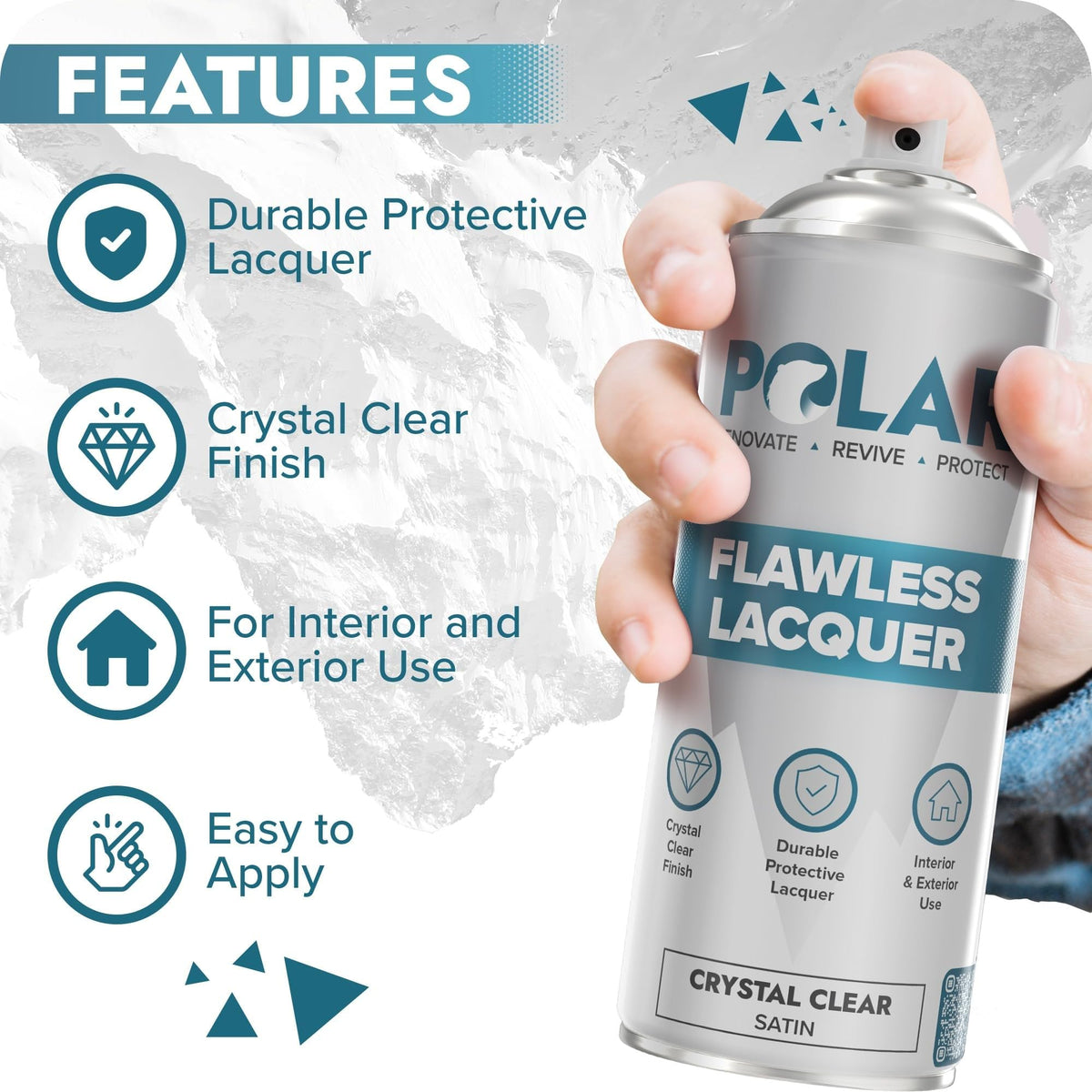 Polar Flawless Lacquer Spray - Clear Coat Spray Paint - Matt - 2x400ml