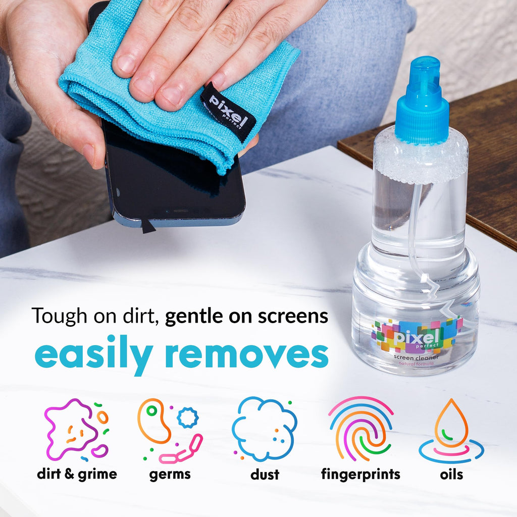 Pixel 500ml Screen Cleaner Spray & Microfiber Cloth Kit for LED, OLED, QLED, LCD TV, Laptops, Monitors, Phones, Tablets, Premium Natural Spray Cleaning Kit