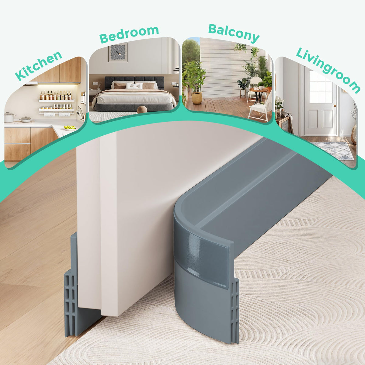 Hojoy Draft Excluder for Doors, Self Adhesive Door Draft Excluder 2 Pack