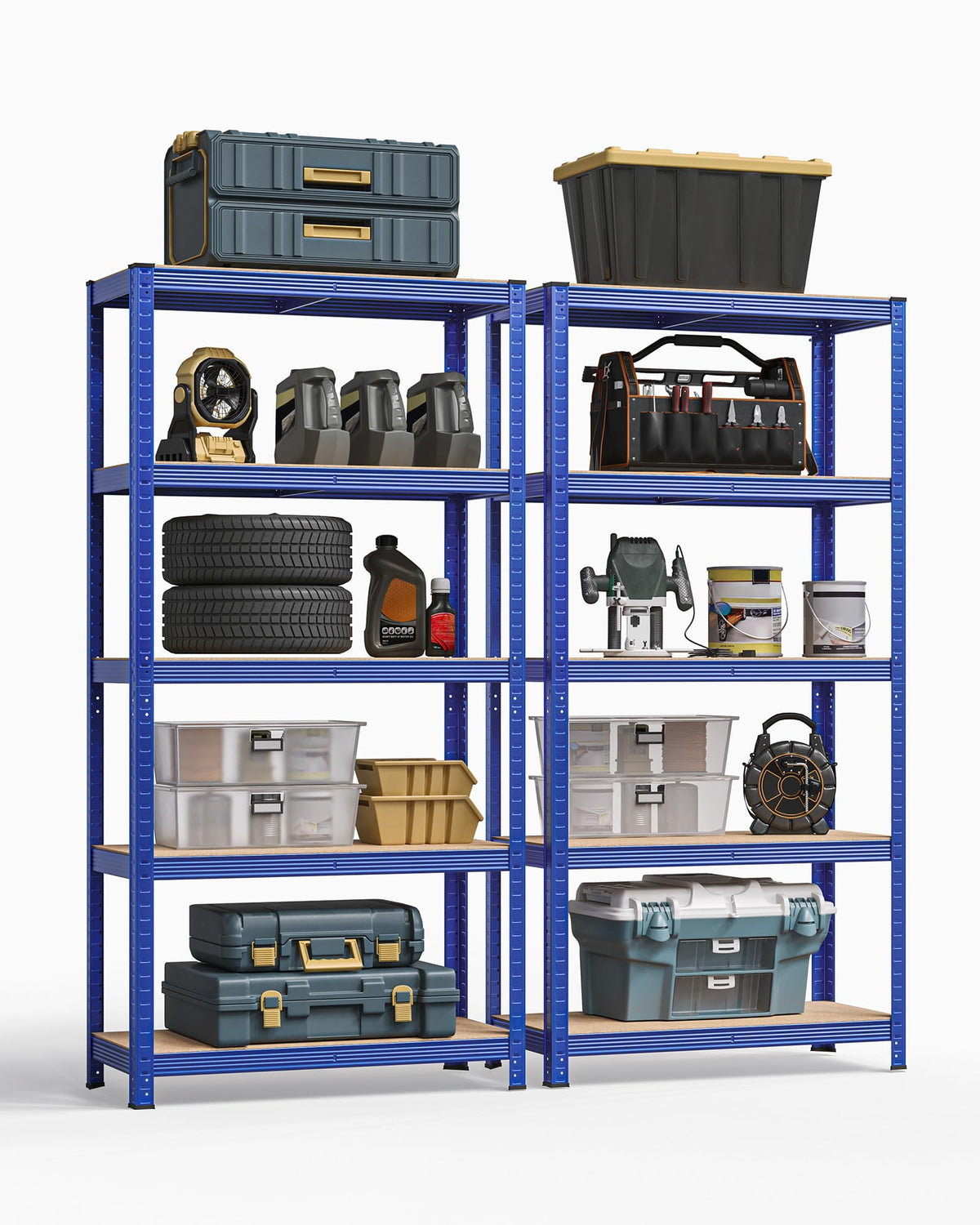 SONGMICS 5-Tier Heavy-Duty Shelving Units, Set of 2, Boltless Assembly