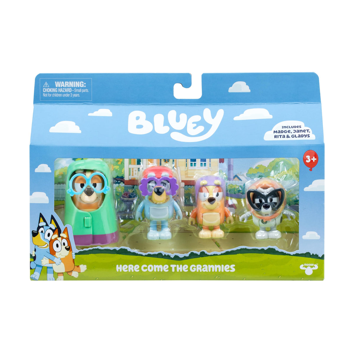 Bluey Family Figure 4-Pack, Poseable Toys with Bingo & Bandit