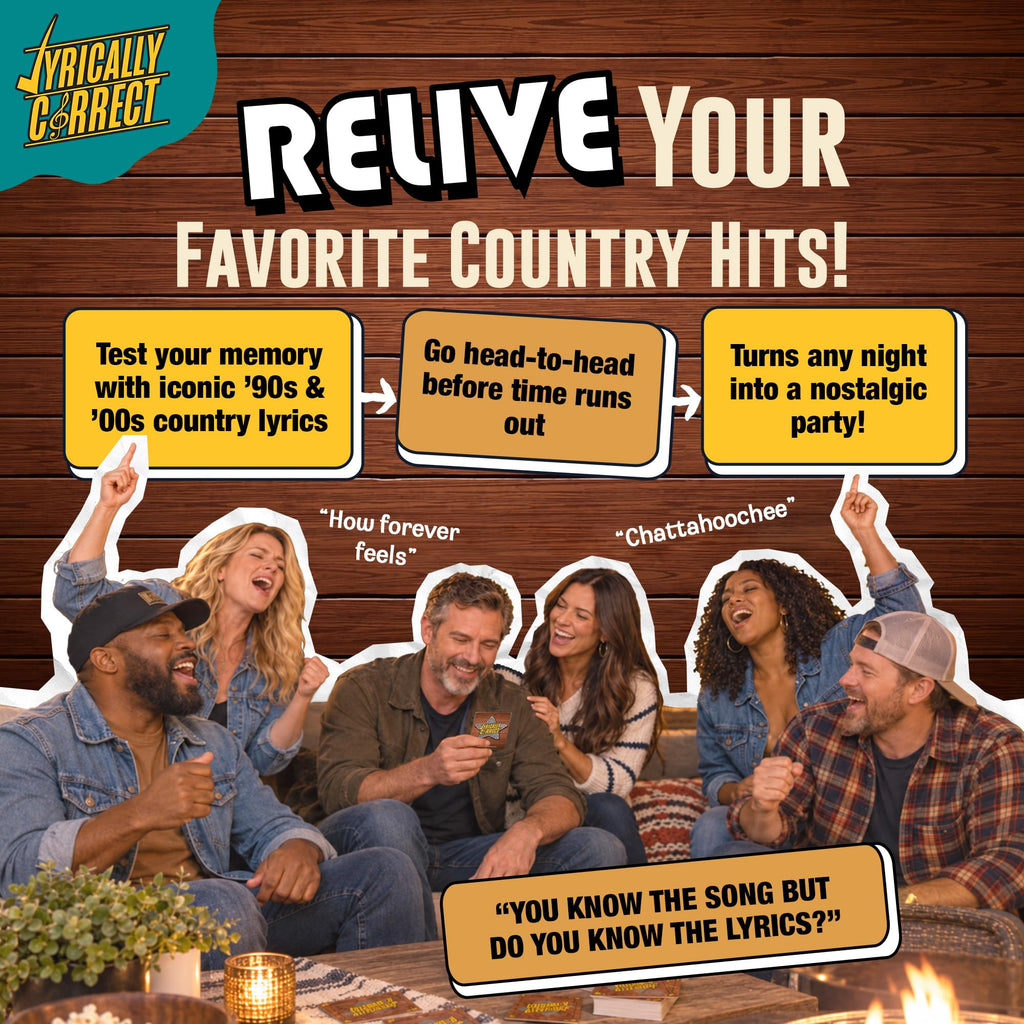 Lyrically Correct '90s & 2000s Pop Edition – Music Trivia Family Card Game