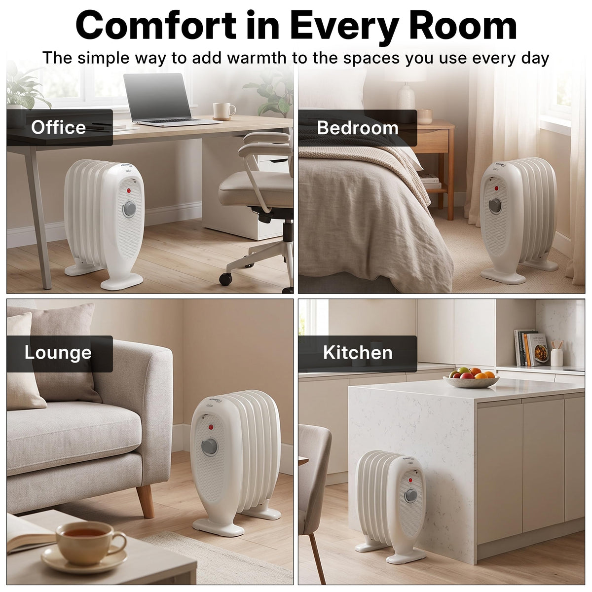 Dimplex ECR20TIE Oil Free Portable Radiator, 2kW Electric Heater, Timer
