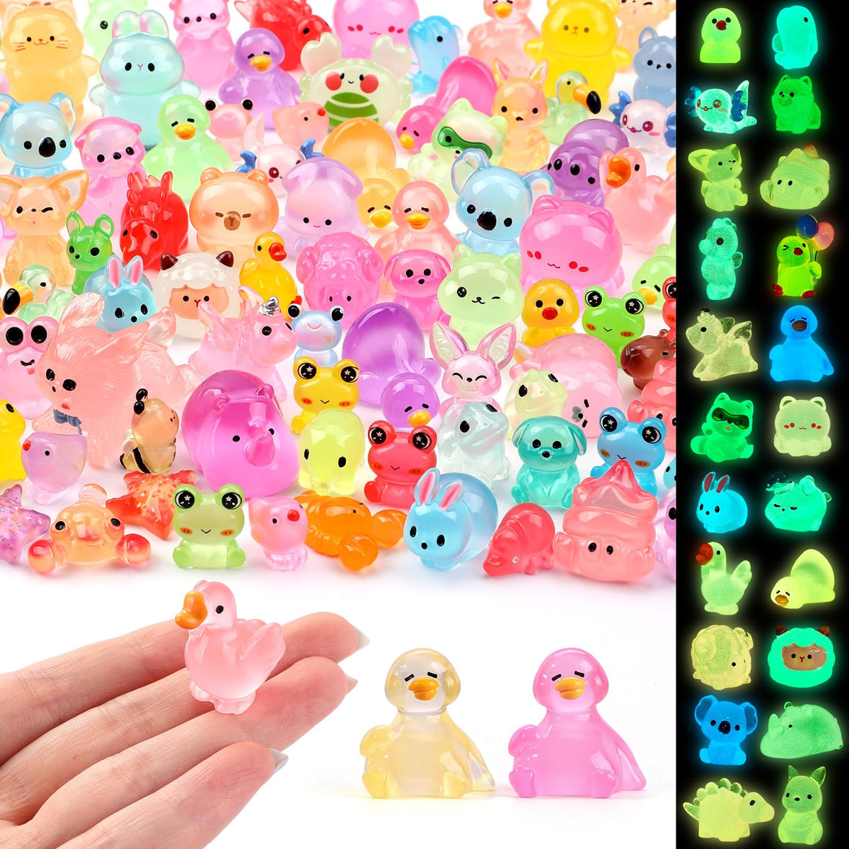 DIYDEC 24pcs Luminous Christmas Mini Resin Tree Figures Toys