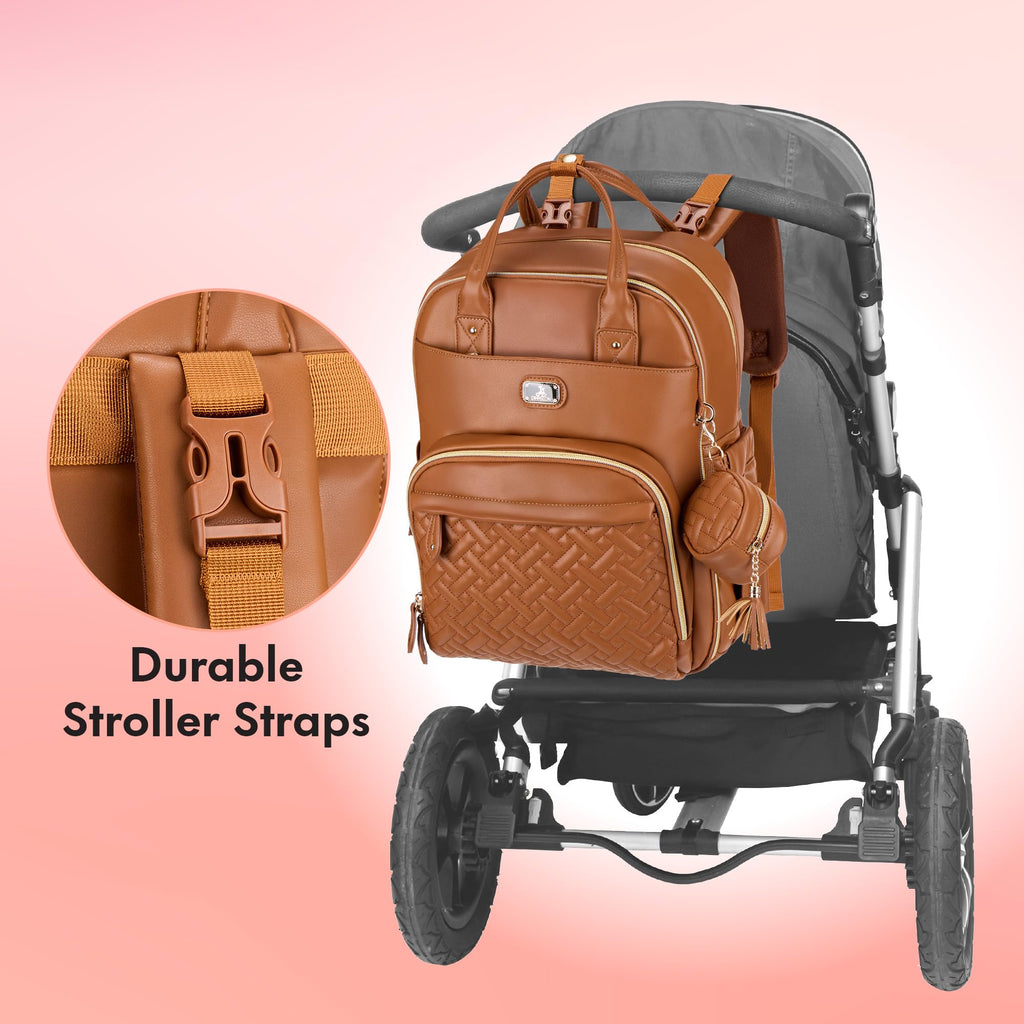 Dikaslon Baby Changing Bag Backpack, Large Nappy Back Pack Multifunction Baby Bags with Portable Changing Mat, Pacifier Holder, and Stroller Straps, for Mom and Dad