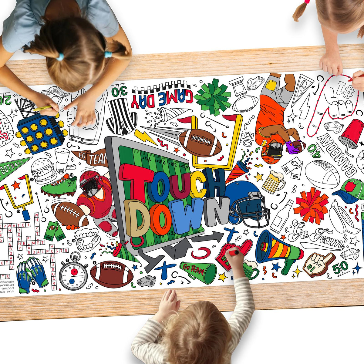Gatherfun Ramadan Activity Poster & Home Decor - 31.5 x 72 Coloring Banner/Table Cover for Eid Mubarak Decoration, for School Parties & Ramadan Decoration