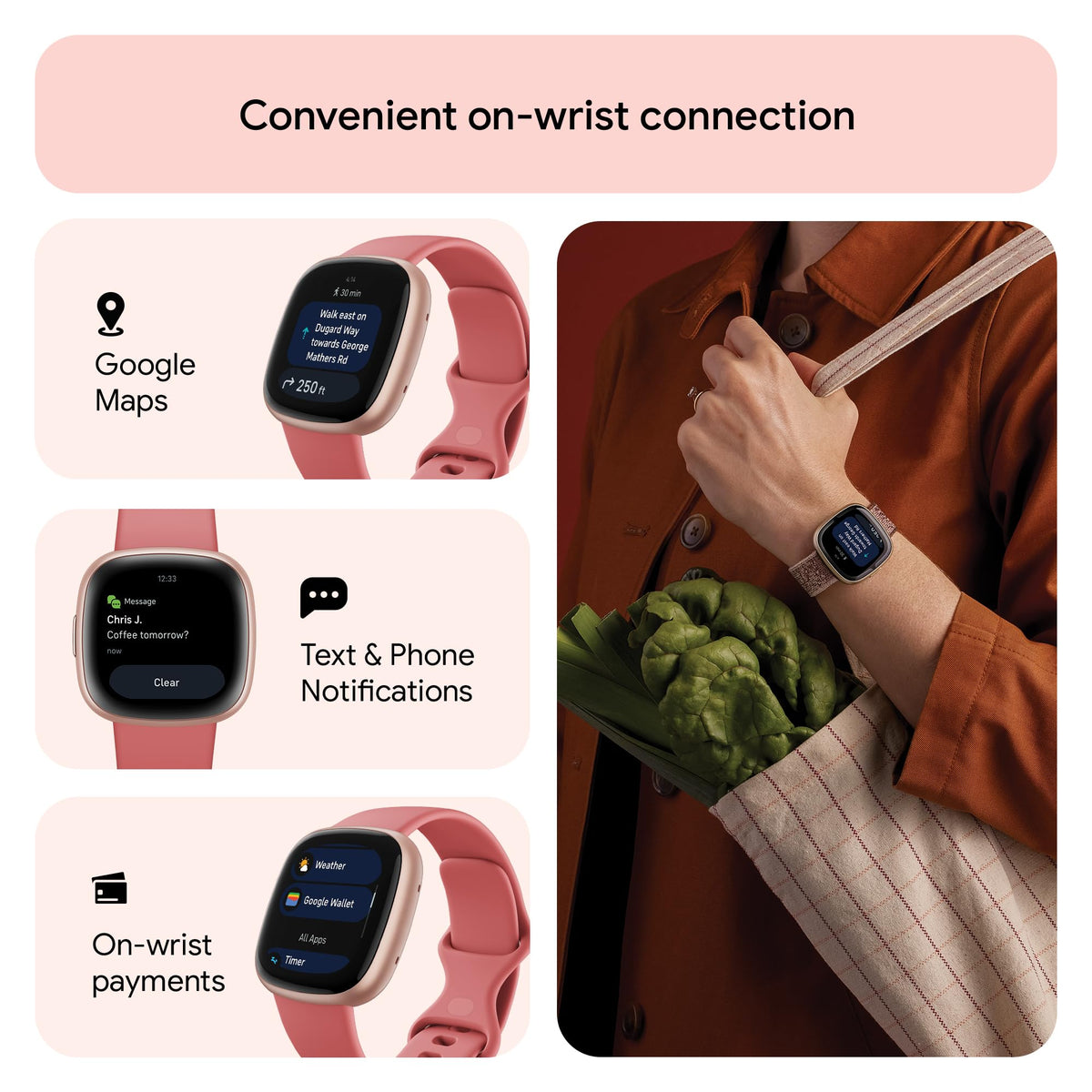 Google Fitbit Versa 4 Fitness Smartwatch with built-in GPS and up to 6 days battery life - compatible with iOS 15 or higher & Android OS 9.0 or higher, Waterfall Blue/Platinum