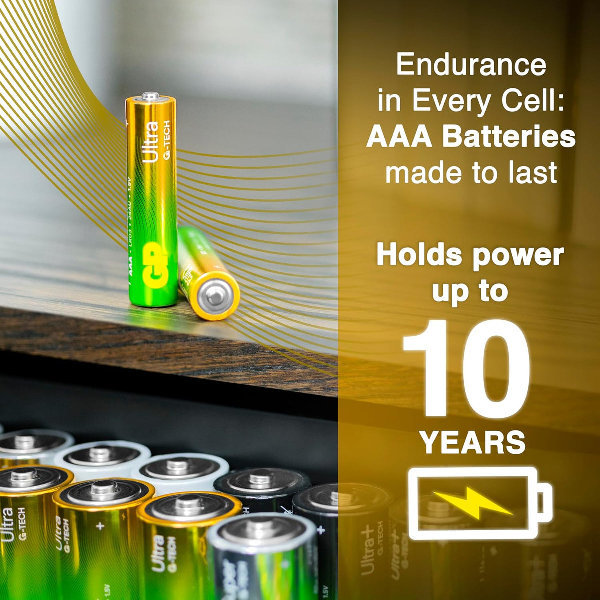 Ultra Alkaline Triple A Batteries, Long Lasting Power - Ideal for Camera, Alarm & Industrial Use - 10-Year Shelf Life - 36 Pack by GP AAA Batteries