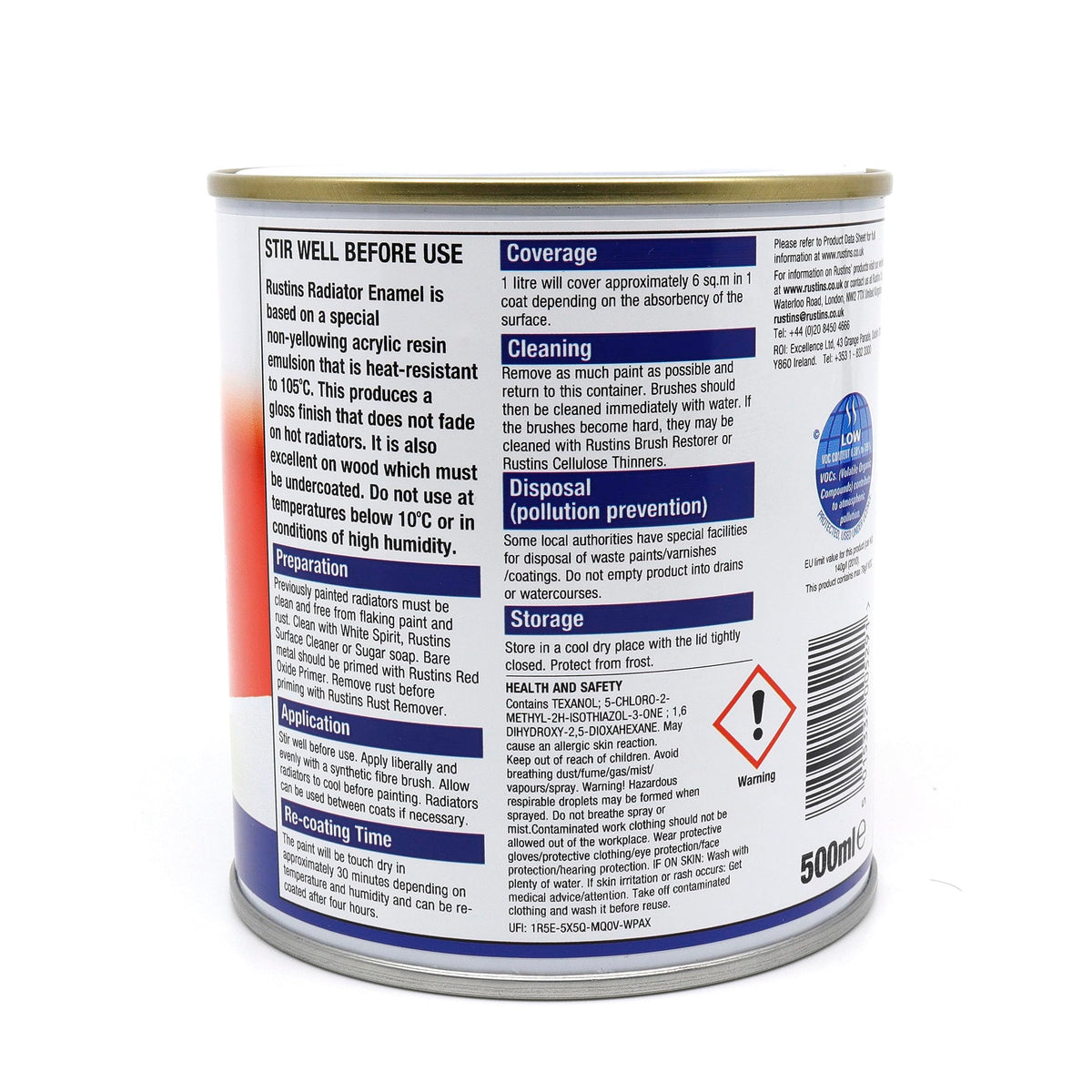 RUSTINS Quick Drying Radiator Enamel Satin - Black 250ml – Durable, Long-Lasting Finish for Radiators That Stands the Test of Time