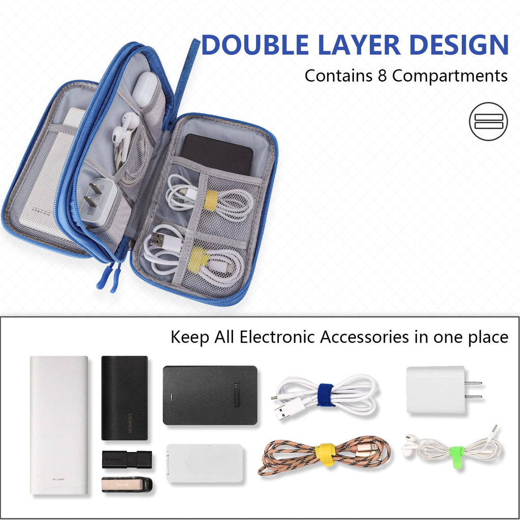 Teskyer Travel Cable Organiser Bag, Travel Essential, Black