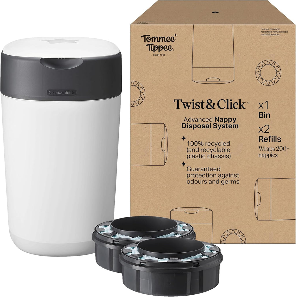 Tommee Tippee Twist & Click Nappy Bin Odour & Germ Protection