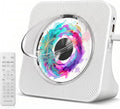 Portable CD Player with Bluetooth, Gueray Desktop CD Players for Home, Bulit-in Double HiFi Speakers, AUX&Headphone Jack, FM Radio Boombox with Remote Control, USB Port,LCD Display (White)