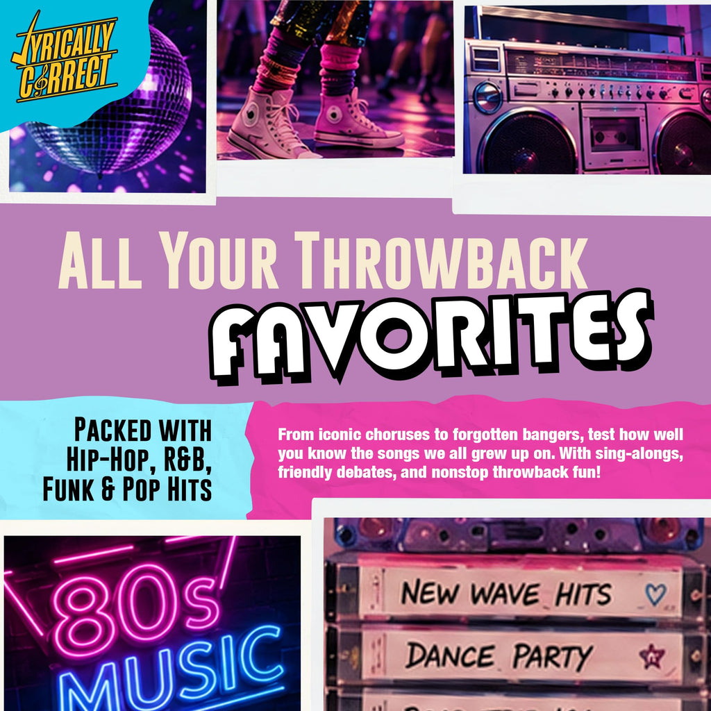 Lyrically Correct '90s & 2000s Pop Edition – Music Trivia Family Card Game