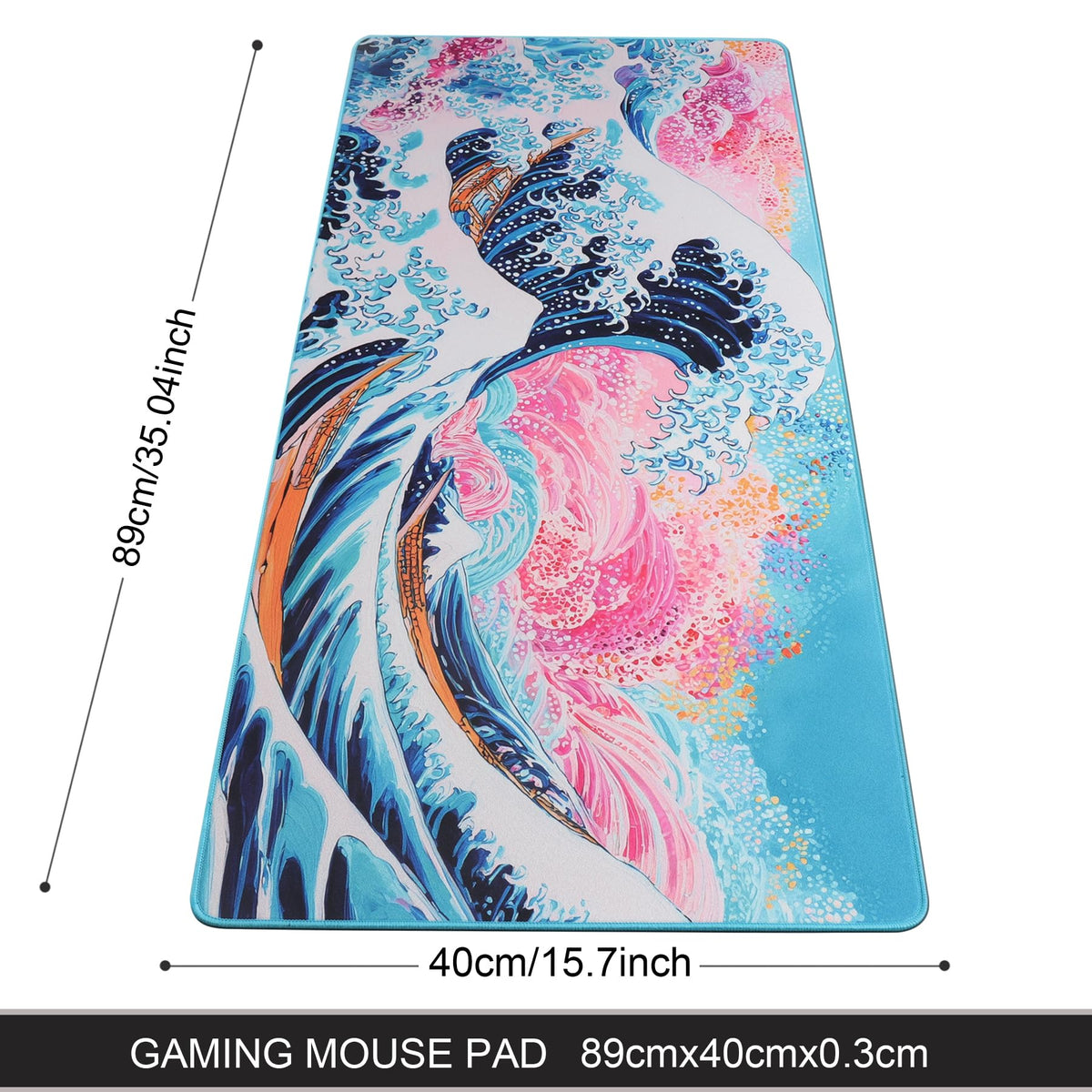 Gaming Mouse Mat Desk Office Mouse Pad Large Size 800x300x3mm Comfortable Mousepad with Smooth Cloth Surface, Improved Precision and Speed (80x30 Black)