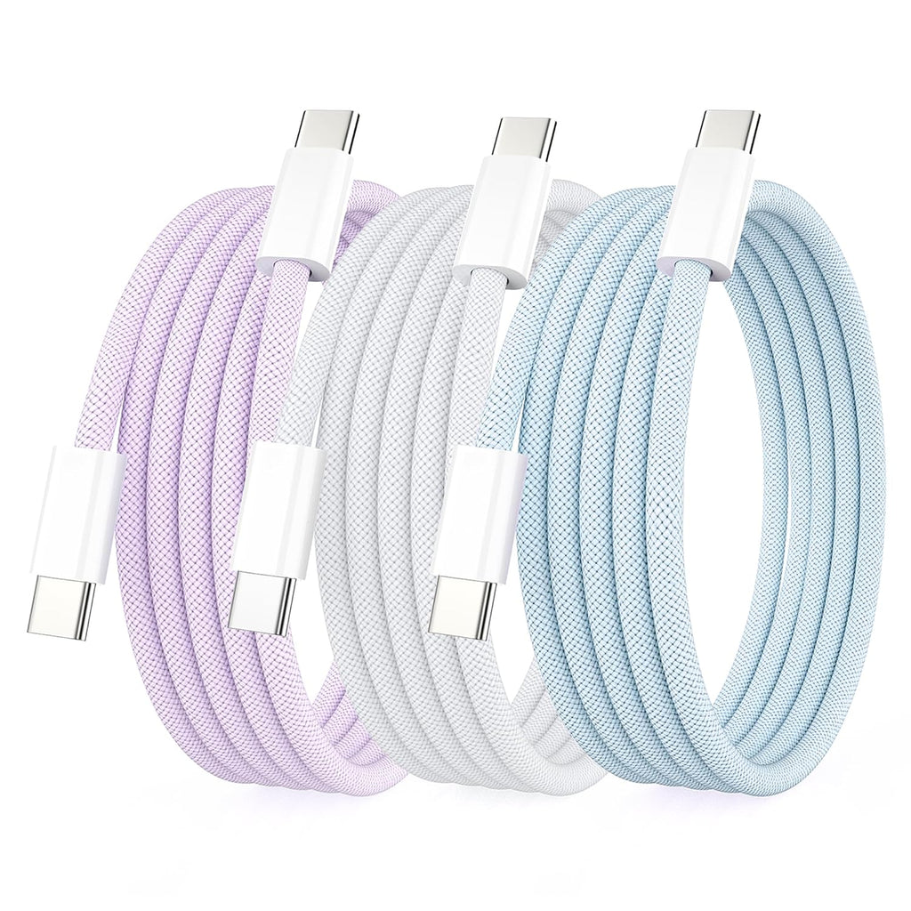 3Pack 1M USB C to USB C Charging Cable Apple 60W 5A usb c fast charger cord