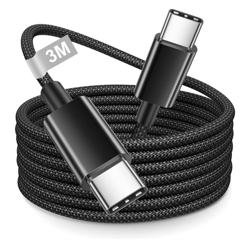 100W USB C Charger Cable 3M, iPhone 15 16 17 18 Charger Cable 3M Long USB C Cable Fast Charge Type C Fast Charging Lead Wire for iPhone 18 Duo/17 Air/16 Pro Max/16e/15 Plus,iPad Pro,Macbook,Samsung