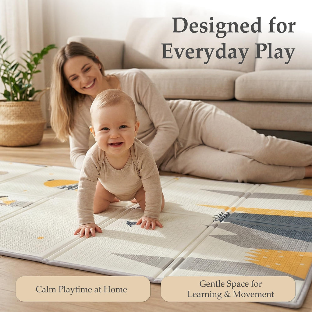Foldable Play Mat – Large Reversible Baby Play Mat 180x150 cm | Waterproof XPE Foam Baby Playmat & Crawling Mat for Newborn to Toddler | Tummy Time & Baby Mats for Floor Play