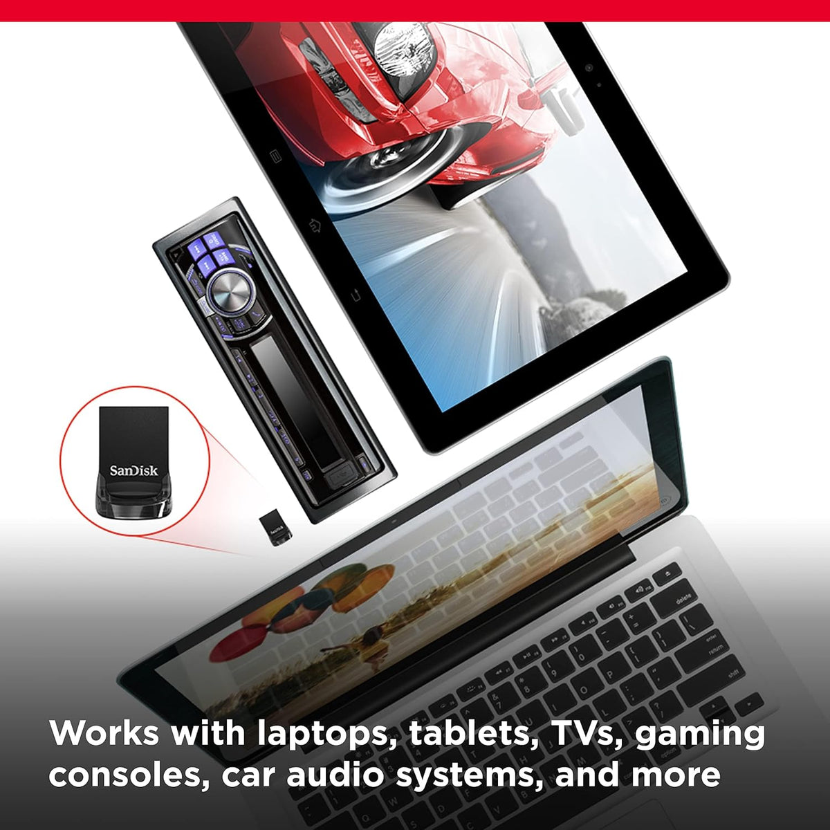 SANDISK Ultra Fit 128GB, USB-A Flash Drive, Up to 400MB/s Read Speeds