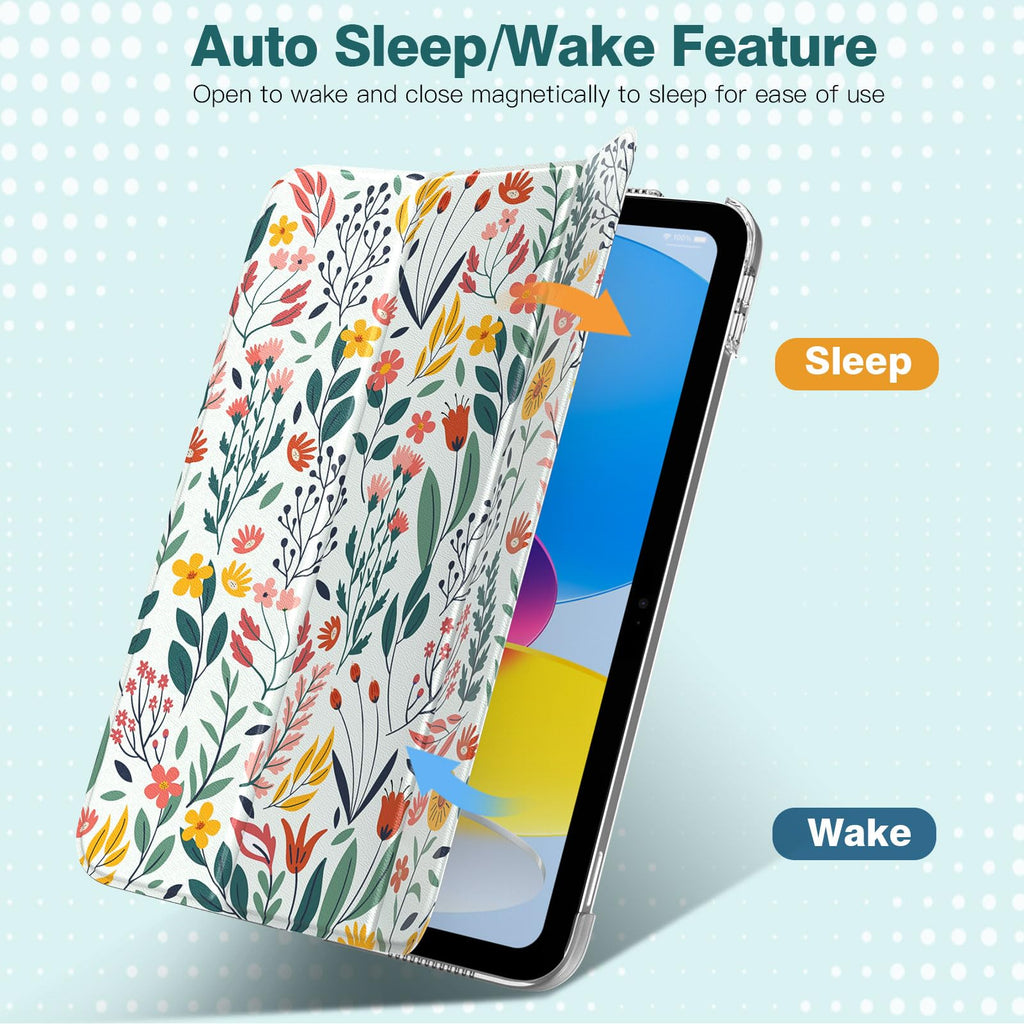 TiMOVO Case for iPad A16 11th Gen 11"/10th Gen 10.9", Colorful Flower