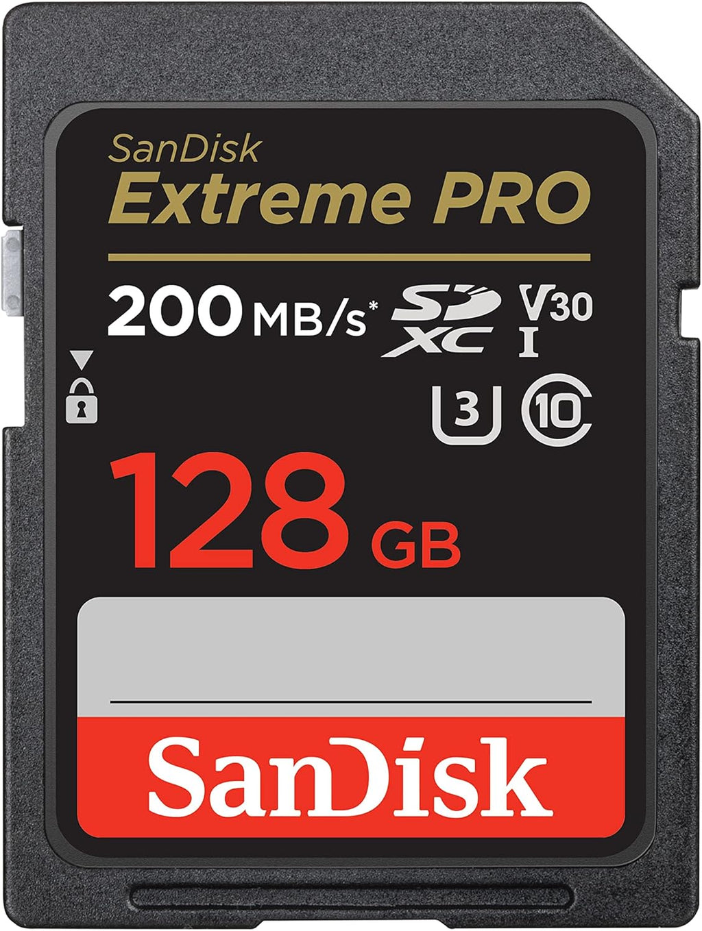 SanDisk 128GB Extreme PRO SDXC card, SD Card, V30 Memory Card, 4K UHD, up to 200 MB/s, SanDisk QuickFlow Technology, RescuePro Deluxe Data Recovery Software, UHS-I, Class 10, U3, V30
