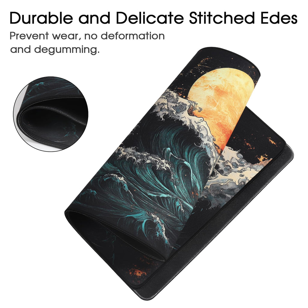 Gaming Mouse Mat Desk Office Mouse Pad Large Size 800x300x3mm Comfortable Mousepad with Smooth Cloth Surface, Improved Precision and Speed (80x30 Black)