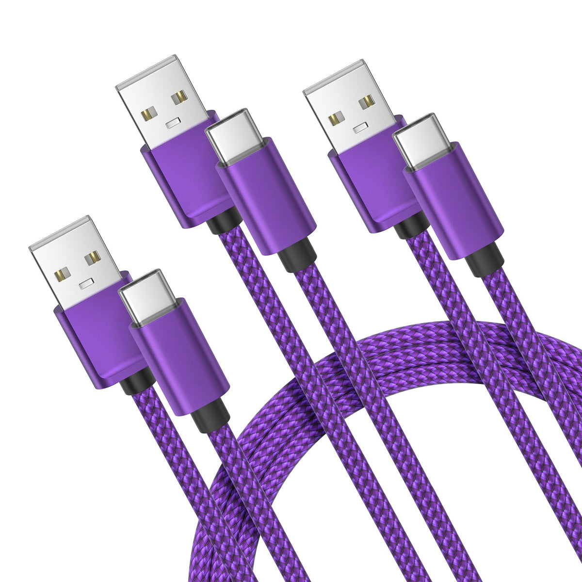 BASESAILOR USB A to USB C Charger Cable 3Pack 0.5/1/2M Black