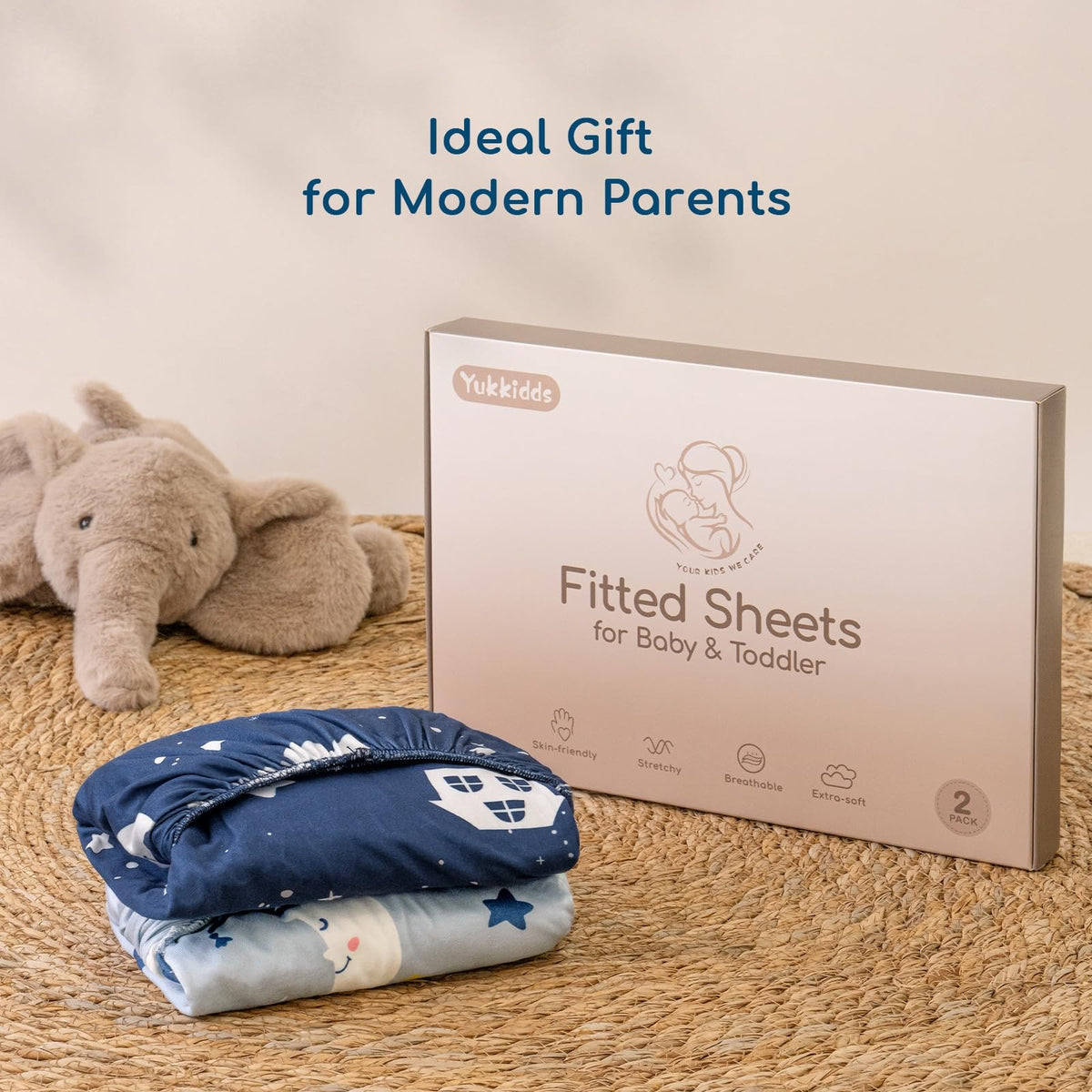 Next to Me Crib Sheets 83x50 cm Fitted 2 Pack Bedside Crib Sheets