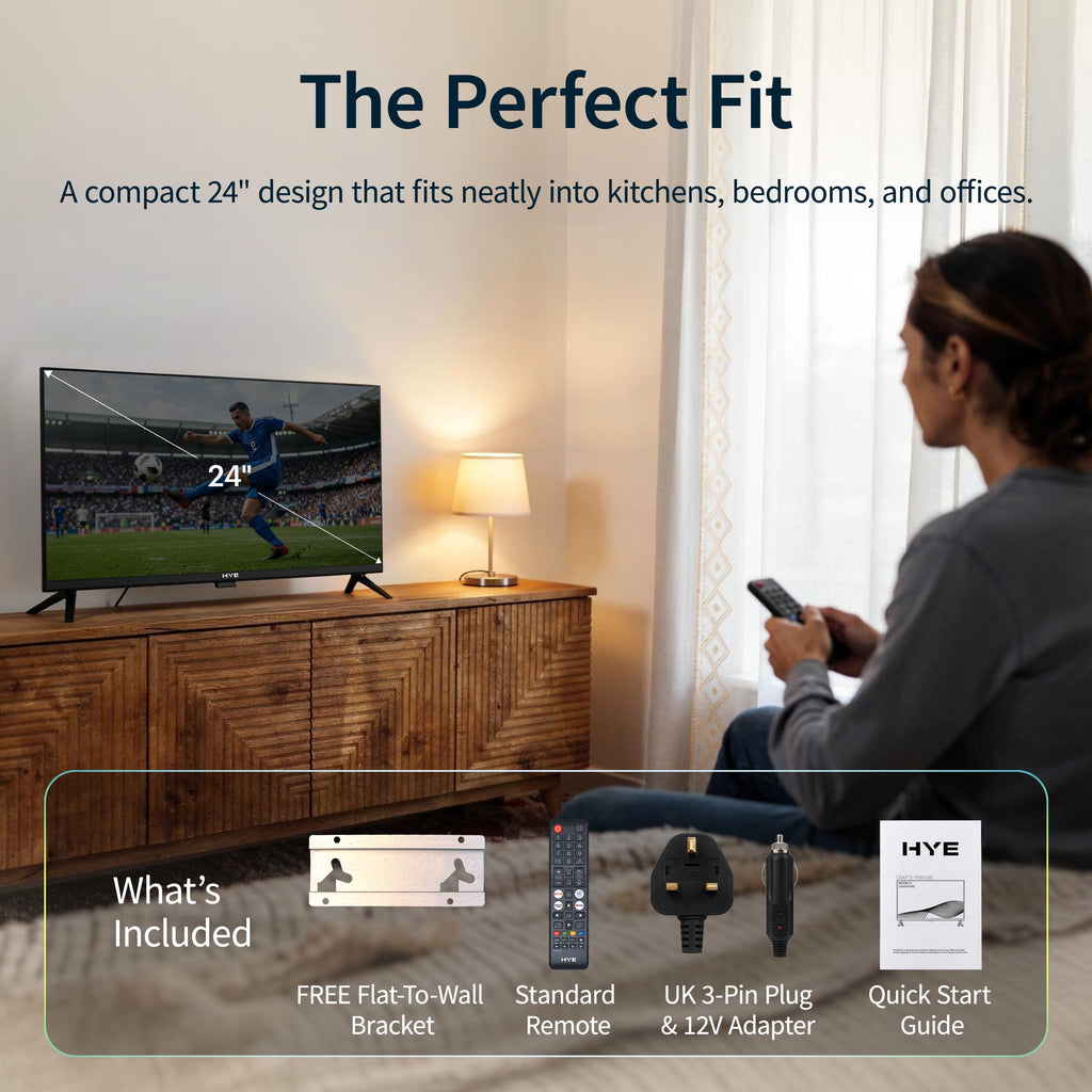 HYE 43" LED Smart TV - 4K Ultra HD, Samsung Tizen OS & Gaming Hub, Black