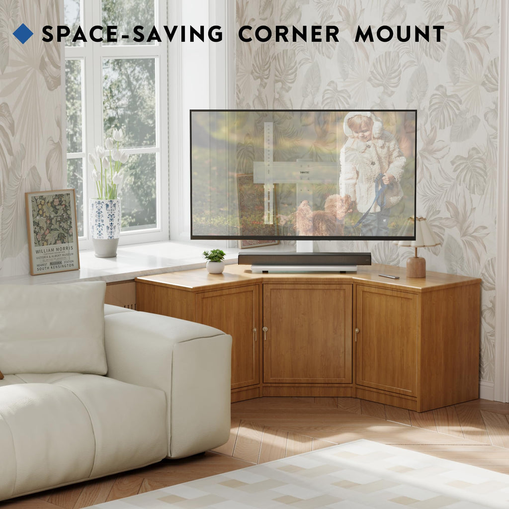 BONTEC Universal TV Stand for 24-60 Inch TVs, Height Adjustable, 45 kg