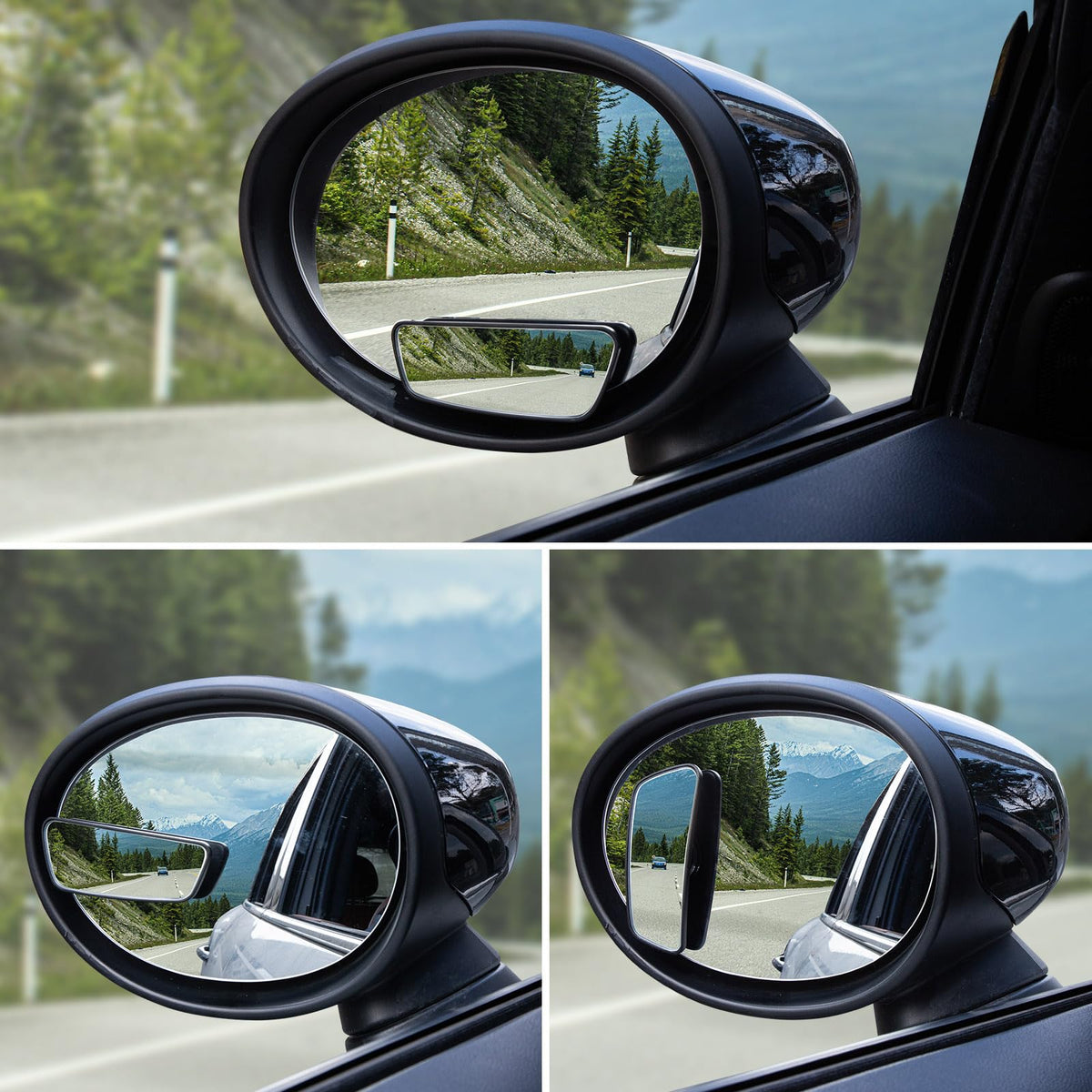 Spurtar Blind Spot Mirrors for Cars, Round Frameless 360° Rotate, 2 Pack