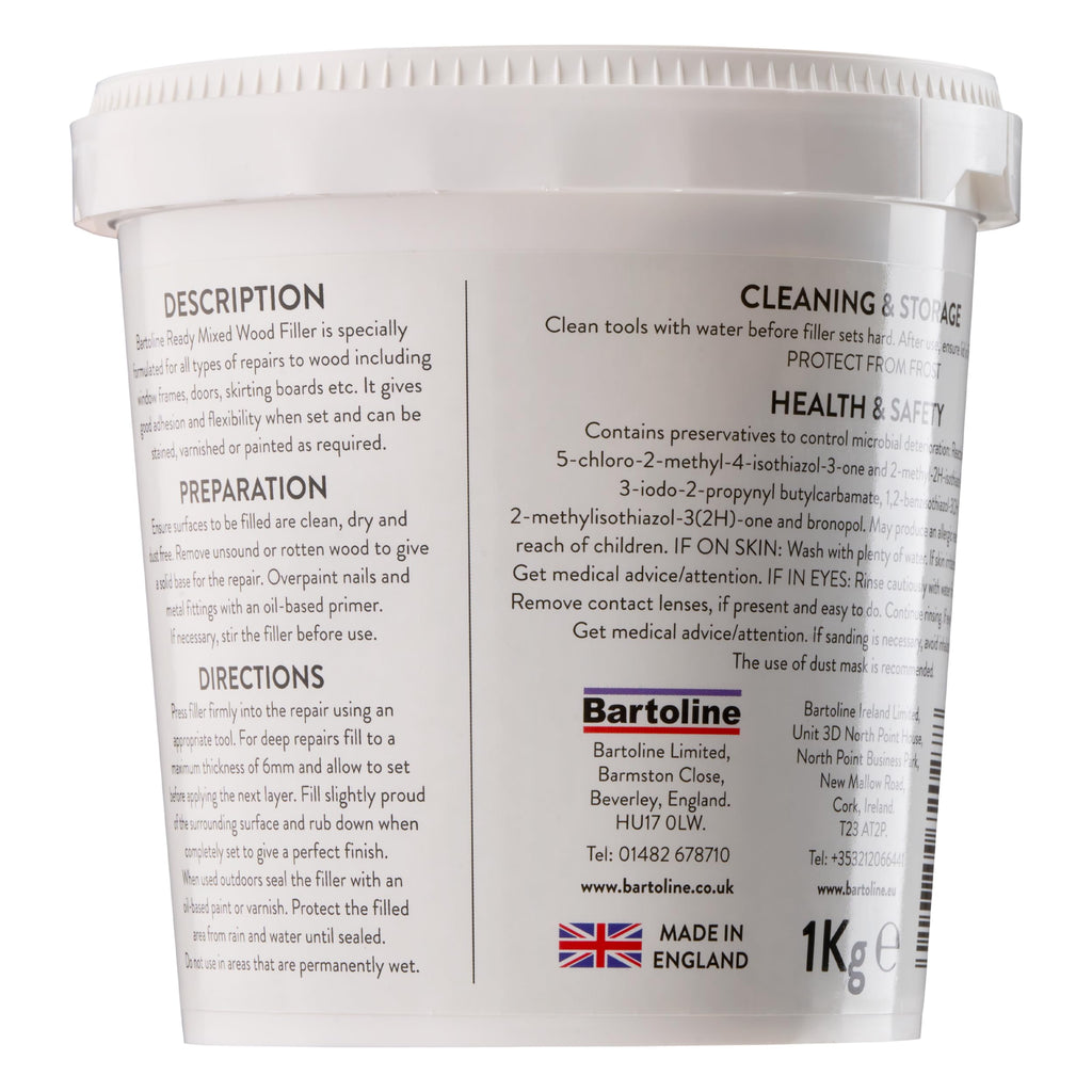 Bartoline Ready Mixed Wood Filler Brown 500g – Durable & Easy-to-Use Filler for Interior & Exterior Wood Repairs