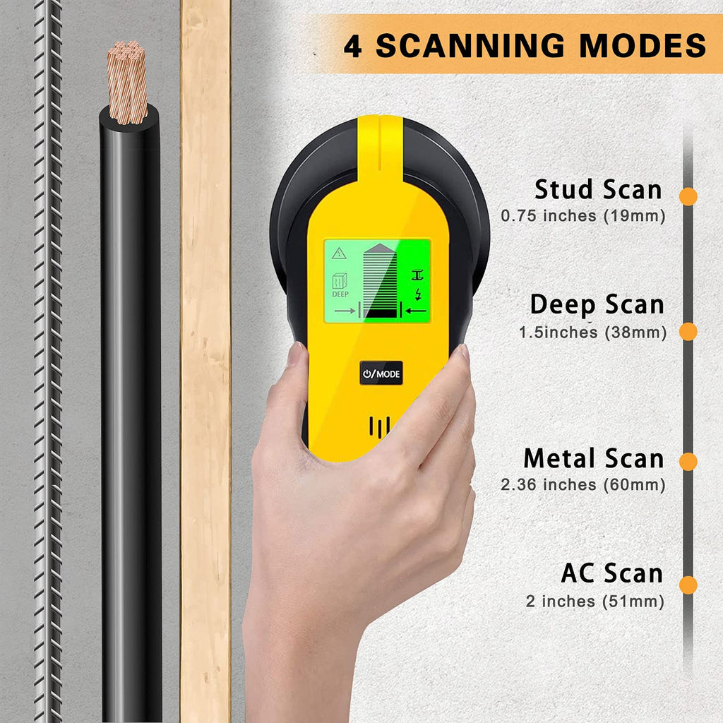 FOLAI Upgraded TH550 Stud Finder Wall Scanner - 5 in 1 Stud Detector Detector Beam Finders Wall Detector Sensor Center Finding with LCD Display for Wood AC Wire Metal Studs Cable Joist Detection
