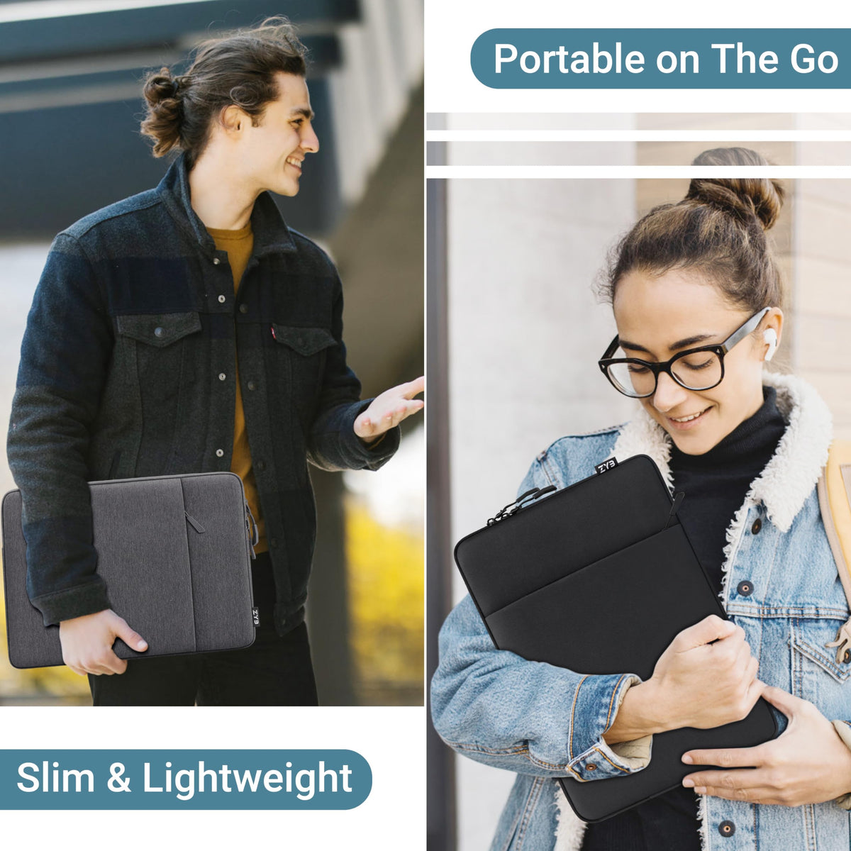 ZYB 16 Inch Laptop Sleeve Case,Shockproof Waterproof Notebook Case 16 Inch for 2021-2026 MacBook Pro 16 M5 M4 M3 M2 M1,16" Laptop Lenovo ThinkBook/IdeaPad HP Dell ASUS Acer Chromebook etc-Haze Blue